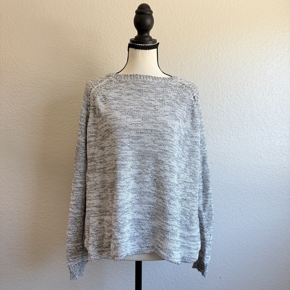 Wooden Ships Women's‎ M/L Gray Cotton Knit Sweater Pullover